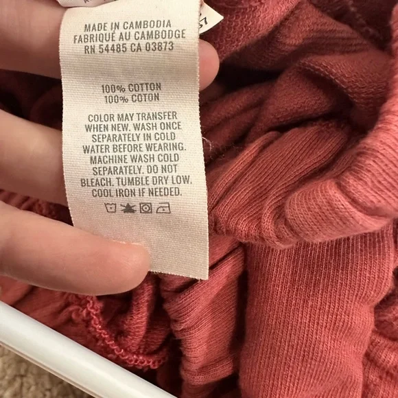 Aerie XS Wide Leg Lounge Pants 100% Cotton Muted Burgundy Soft Cozy Pull-On - Picture 9 of 9